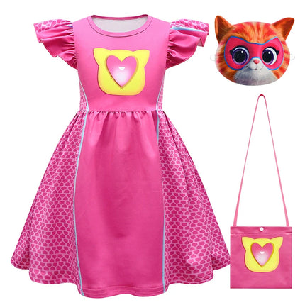 Children Dresses Cosplay SuperKitties Dress for Girls Super Kitties Costume Sparks Girls A-Line Dress Party Gift Ginny Clothing