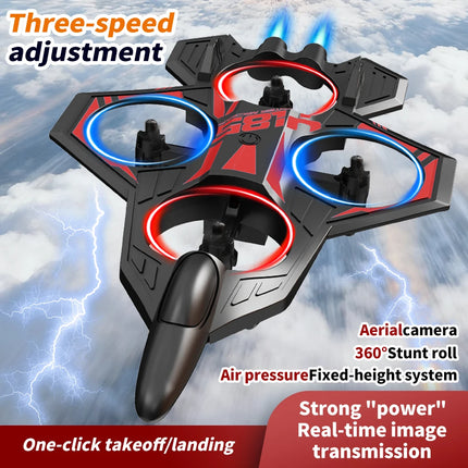 Fighter Jet Drone With Screen Remote Altitude Hold 360° Stunt Roll 2.4G Multiplayer Play Cool LED Light Beginner Friendly RC Quadcopter