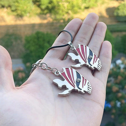 Anime Bleach Keychain Cosplay Props Kurosaki Ichigo Pendant Necklace For Women Men Backpack Charm Choker Jewelry Gifts