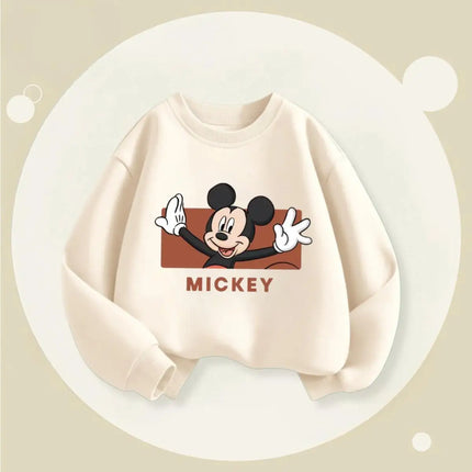 Fashion Simple Kids Long Sleeved Tops Baby Boy's Sweatshirts Printed Mickey Hoodie O-neck Pullover Casual Children's Clothes Top