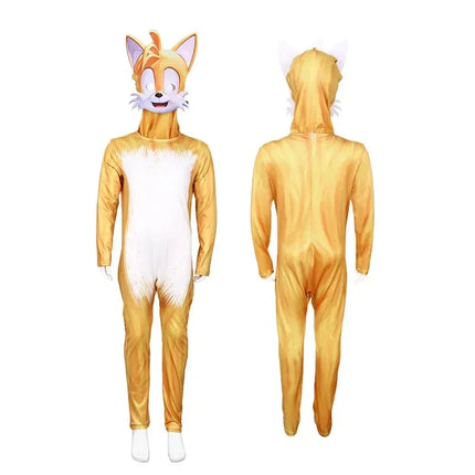 Wholesale New Sonic Costume Kids Miles Prower Knuckles Shadow Hedgehog Jumpsuit Anime Sonic Cosplay Halloween Birthday Party Cosplay