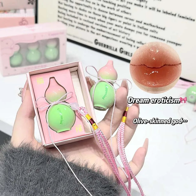 Cute Zucchini Jelly Lip Gloss Mirror Watery Gloss Liquid Lipstick Hydrating Lasting Moisturizing Tender Pink Student Lips Makeup