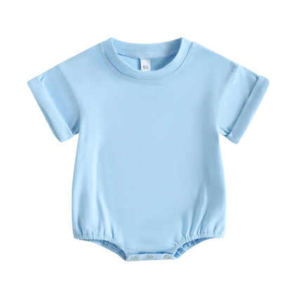 Newborn Baby Romper Summer Crewneck Romper Clothing Solid Casual Loose Jumpsuits Toddler Infant Boy Girl Cotton Playsuit