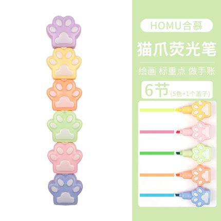 1pcs Creative 5 Color Highlighter Cartoon Cute Shape Highlighter Creative Students Make Hand Account Marker