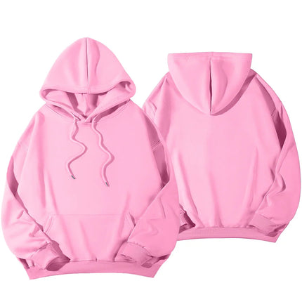 2026 New spring women Fleece Hoodie Solid Color Hooded Korean Fashion Women's Hooded Sports Sweater Casual Loose Pullover Hoodie