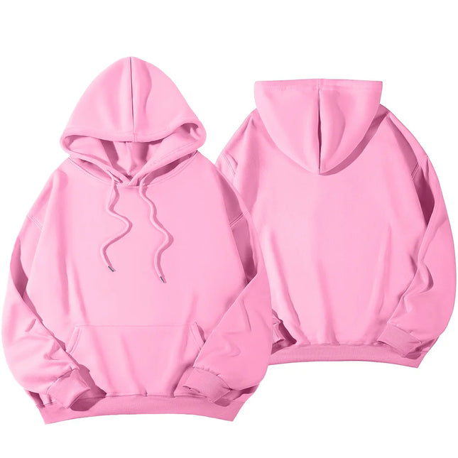 2026 New spring women Fleece Hoodie Solid Color Hooded Korean Fashion Women's Hooded Sports Sweater Casual Loose Pullover Hoodie