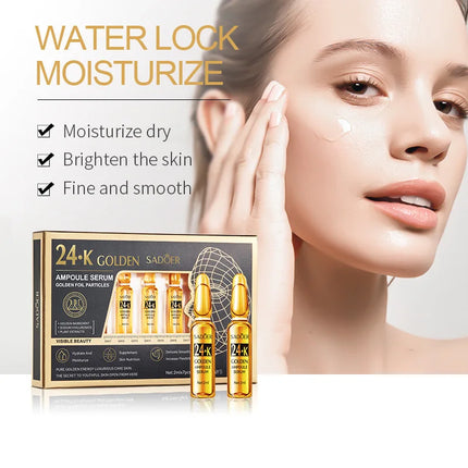 7pcs/Kit SADOER Ampoule Vitamin C 24K Gold Hyaluronic Acid Serum Anti Wrinkle Moisturizing Whitenting Hydrating Facial Essence