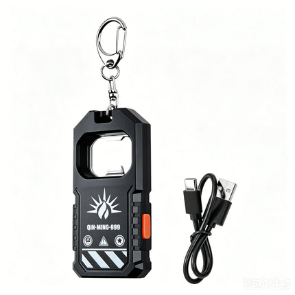 COB Keychain Light LED Flashlight USB-C Rechargeable Mini Handheld Flashlight Work Light with Bottle Opener for Outdoor Camping
