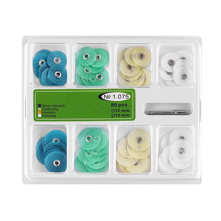 Dental Finishing Polishing Discs Set for Gross Reduction Contouring Teeth Whitening with Mandrel Stripes