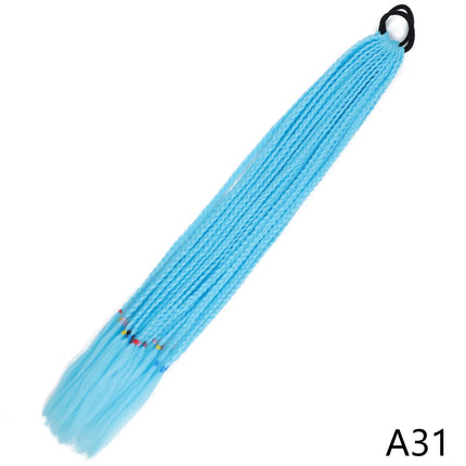 AZQUEEN Synthetic Gradient Color Dirty Braided Ponytail 60CM Elastic Rubber Band Braiding Pony Tail Hair Extensions For Girls