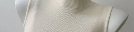 Korean Sle Knitted Vest Women's Base Layer Tank Top Svel f High Collar Spring Autumn Winter Inner And Outer Wear