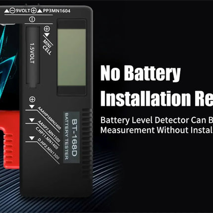 BT-168D Battery Tester Universal Digital LCD Tester AA AAA CD 9V 1.5V Button Cell Voltage Battery Voltage Tester