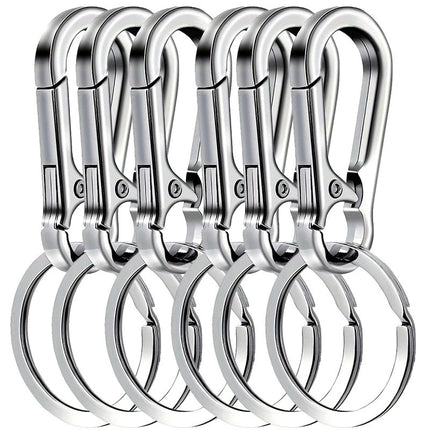 6Pcs Metal Carabiner Clip Keychain Multi-Function Hook Key Ring Holder Organizer for Car Keys Daily Use