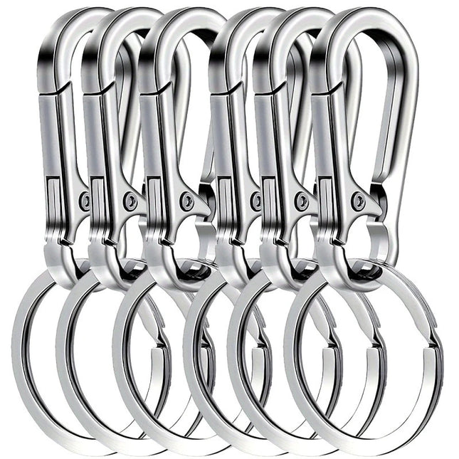 6Pcs Metal Carabiner Clip Keychain Multi-Function Hook Key Ring Holder Organizer for Car Keys Daily Use