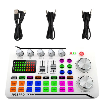 F998 Pro Sound Card Professional Bluetooth-Compatible Studio Record For Phone PC Audio Mixing Console Amplifier
