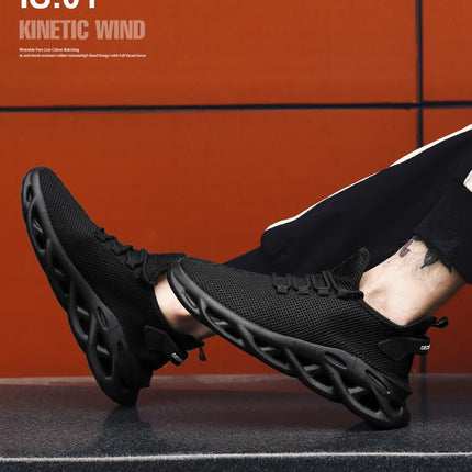 Summer Men Casual Sports Running Shoes Breathable Lightweight Sneakers Outdoor Mesh Black Athletic Jogging Tennis Walking Shoe