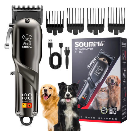 Solimpia New Pet Electric Hair Clipper LCD Digital Display Dog Cat Grooming Trimmer Hair Cutter Portable Pet Care Tool