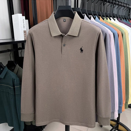 100% cotton fashionable spring autumn new Paul brand embroidered T-shirt men's comfortable skin-friendly long-sleeved polo shirt