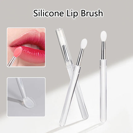 1/3/10pcs Portable Silicone Lip Brush with Cover Soft Multifunction Lip Balm Applicator Lipstick Lipgloss Makeup Brush Reusable