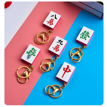 Metal Poker Keychain Pendant Inflatable Lighter Mini Compact Side Slip Butane Open Fire Outdoor Portable Lighter Men's Gift