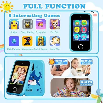 Kids Smart Phone MP3 Player Digital Camera Toys Touchscreen Unicorn Baby Mobile Educational Toys for Girls Boys Age 3-8