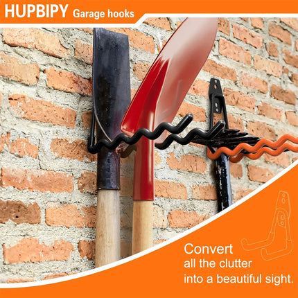 Garage Storage Utility Hooks,Garage Garden Tool Organizer,Hanging Utility Wall Mount Hooks,Heavy Duty Tool Storage Organizer