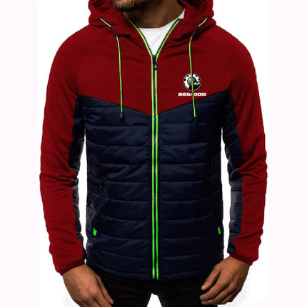 2025 Personality Coat Spring And Autumn Leisure Hooded Jacket Man's Sea Doo Seadoo Moto Logo Print Patchwork Zipper Hoodies