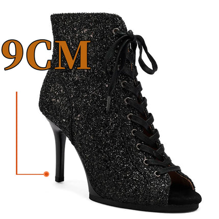 Women Black High Heels Trend  Stilettos Jazz Dance Woman Shoes Latin Dancing Street Sexy Stilettos Booties Plus Size