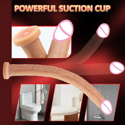 Realistic Long Dildo Penis Anal Vaginal Stimulator Liquid Silicone Dildos Sex Toys for Women Lesbian Couples Men Gay Adult Anal