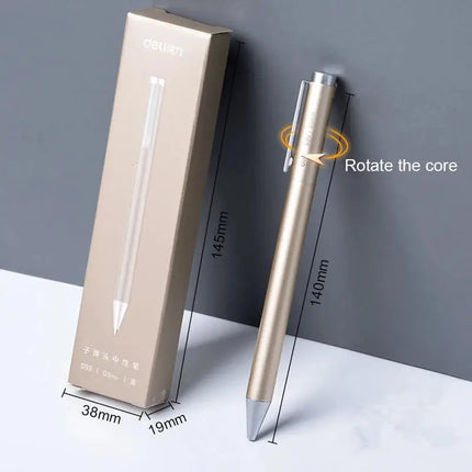 Deli Metal Gel Pens 0.5mm black ink Refill Sign Pen Stationery Smooth Writing Business Pen School Office Supplies for Kid Gift