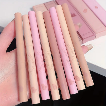 Sweet dessert lip liner pen, automatic rotation, waterproof, long-lasting, non-fading, outlining lip shape lipstick pen.