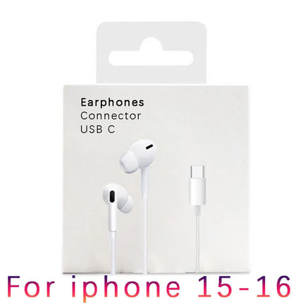 Wired Earphones Type c Earbuds for Apple Lightning Headphones with Line Iphone 5 6 8 7 Plus X XS MAX XR 10 11 12 13 14 Pro 15 16