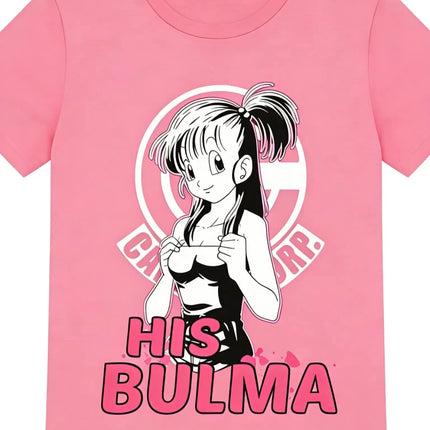 2026 Summer Dragon Ball Retro Anime T-Shirt Couple Outfit Vegeta Bulma Casual Loose Sports Tee Her Vegeta His Bulma Y2K Style
