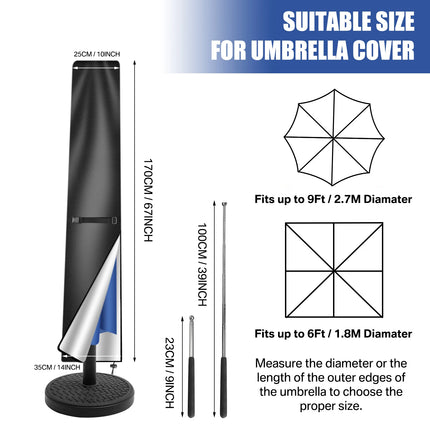 Outdoor Cantilever Umbrella Cover Waterproof Patio Parasol Cover Banana Straight Style All-Season Parasol Umbrella Protection