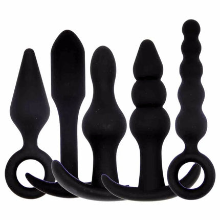 5PCS Silicone Anal Plug Set Butt Plug Prostate Massager for Men Women Gay Adult Sex Toy Kit Back Court Training Gear