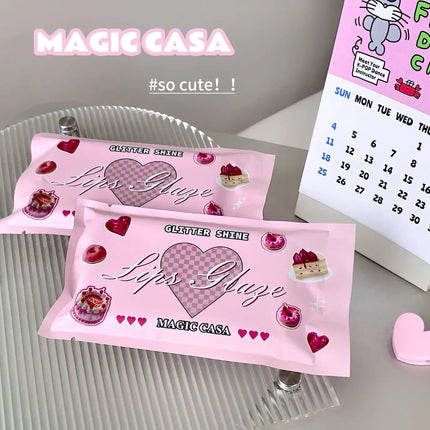 MAGIC CASA Five-Piece Pearl Shimmer Lip Gloss Set Plumping Lip Contour Collection Moisturizing Long-Lasting Lip Color Set