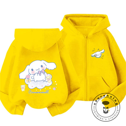Cinnamoroll 2026 Hot Zipper Hoodie 3-14Y Boys Girls Autumn Winter Cute Kawaii Cartoon Street Hot Fashion Outdoor Casual Warm