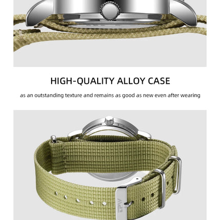 2026 TPW Field Watch Easy Reading Fabric Strap 24 Hours Display Quartz Movement Day function