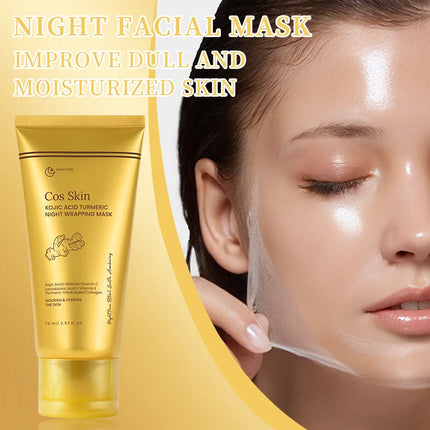 Kojic Acid Turmeric Overnight Wrapping Peel Off Mask Nourishes Hydrolyzed Collagen Glowing Skin Skin Firmnes Women Skincare