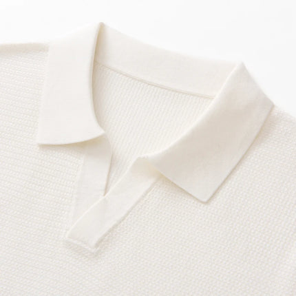 Summer New Men's 100% Lyocell Polo Neck Solid T-Shirt Knitted Pullover Polo Shirts Business Casual Short Sleeve Thin Tops Tees