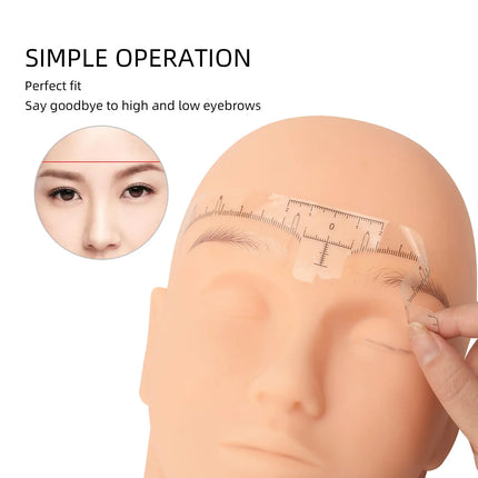 50 pcs Disposable Eyebrow Ruler Sticker For Eyebrow Microblading Tattoo Ruler Tattoo Shaper Stencil Measure Tool Foldable