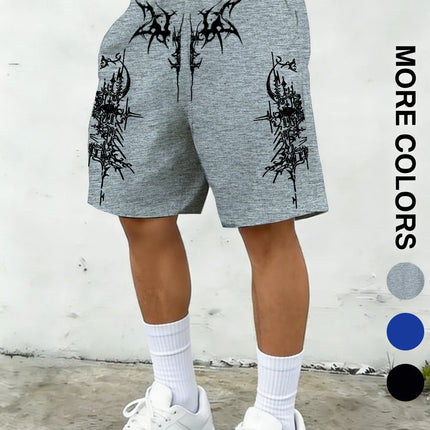 Men's Summer High-Street Style Printed Knit Shorts: Casual, Sporty, and Streetwear Shorts