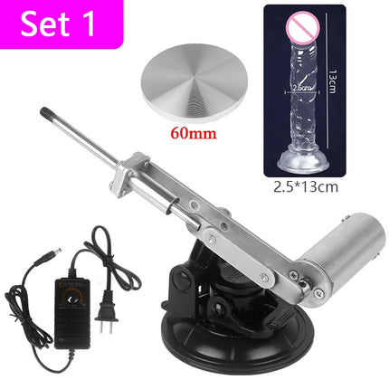 Mini Telescopic Sex Machine with Dildo 60mm Plate 39mm/45mm Stroke Reciprocating Linear Actuator Female Sexual Masturbation Kit