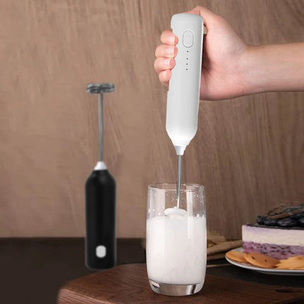 UPGRADED Electric Coffee Frother/MILK Whisk+Egg Beater MINI Food Blender USB Rechargeable Handheld Three Speeds Espresso Tools