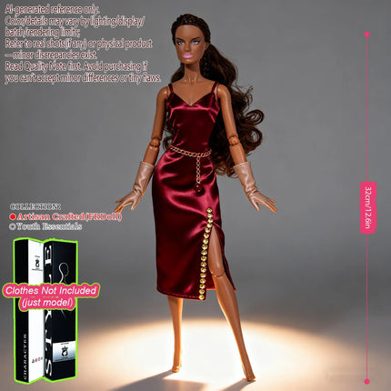 12.6in 1/6 Ball-Jointed BJD/MJD - 12-Joint Posable, Realistic Skin, Collector’s Premium Gift (Figure Only)