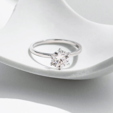 MODIAN 1CT Moissanite Lab Diamond Ring For Women 925 Sterling Silver Wedding Engagement Platinum Plated Fine Jewelry