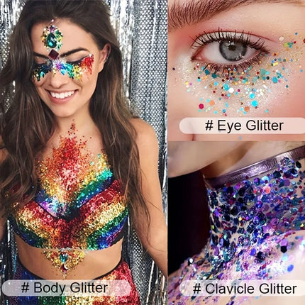 Glitter Sequins Gel Eyeshadow Cream Face Crystal Sequins Gel Shimmer High Gloss Eye Shadow Nail Hair Glitter Gel Stage Makeup