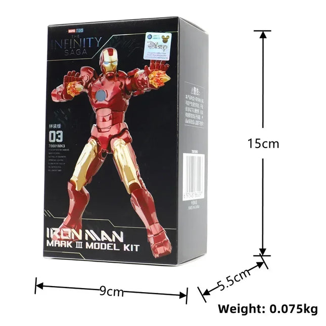 Fondjoy Marvel figure Splicing toys Iron Man MK1 MK2 MK3 MK4 MK5 MK6 MK7 Action figure model Birthday gift for children