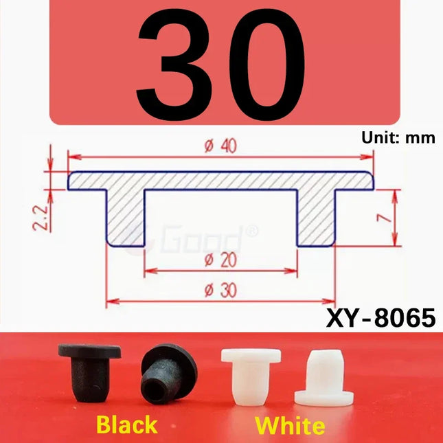 Black Silicone Rubber Hollow Stopper Plug Sealing Hole Caps Dust Plugs Pipe Tube Inserts Bungs Blanking End Cap