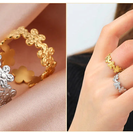 Skyrim Stainless Steel Women Rings Geometric Heart Aesthetic Adjustable Open Finger Ring Fashion Party Jewelry Gifts Wholesale